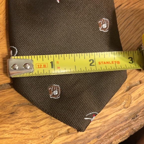 RETRO VINTAGE 70’s EMBROIDERED BASEBALL MAJOR LEAGUE NECKTIE - Picture 8 of 11